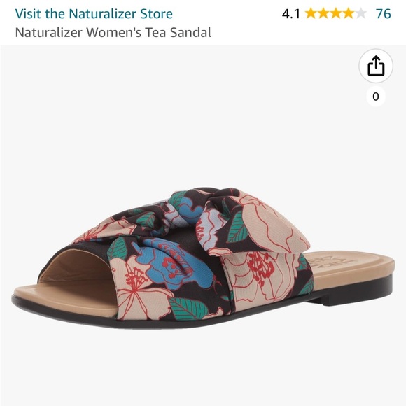 NWOB Naturalizer Women's Tea Sandal Slides Floral Bow Tie Size 5.5 - Picture 8 of 8